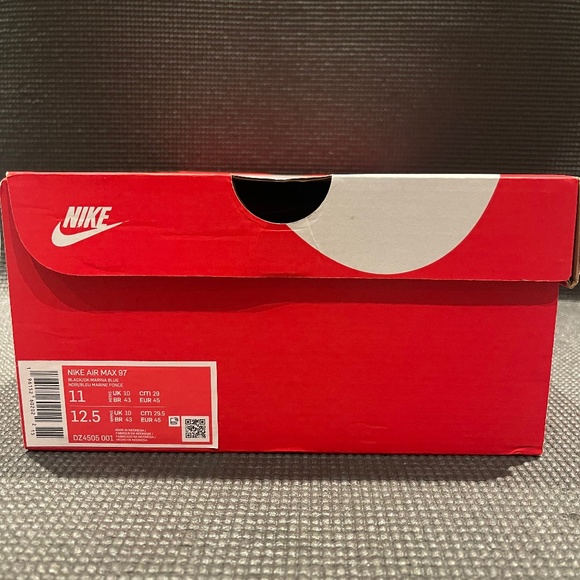 Nike Air Max 97 Black with Dark Marina Blue Size 11 - Picture 10 of 10